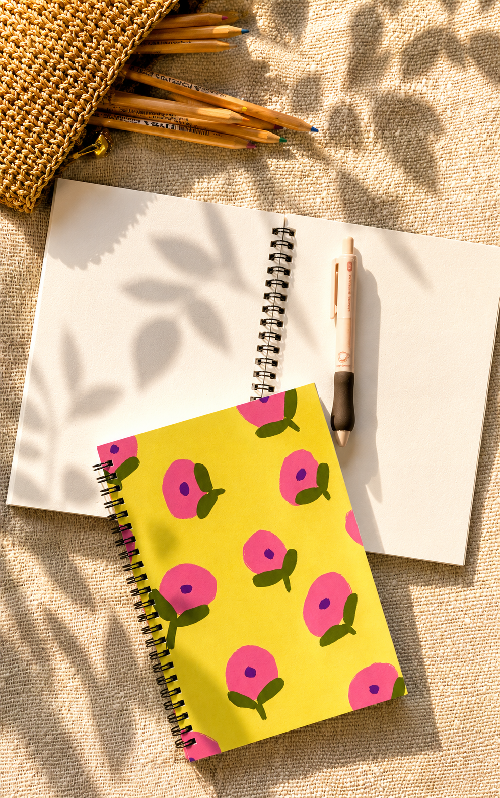 The Sunny Poppy - Plain Notebook